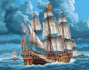 East India Company Ship Seascape Paint By Numbers