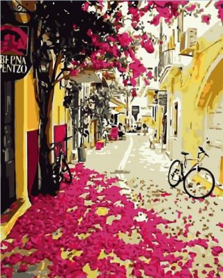 Pink leaves Milan Cities Paint By Numbers