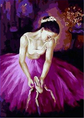 Purple Ballet Dancer People Paint By Numbers