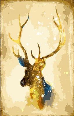Gold Deer  Animals Paint By Numbers