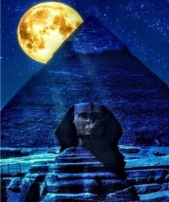 Full Moon Night Egyptian Landscape Paint By Numbers