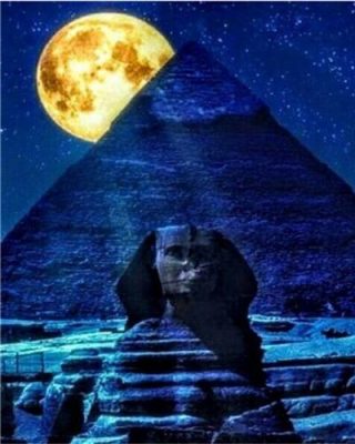 Full Moon Night Egyptian Landscape Paint By Numbers
