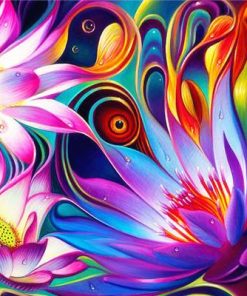 Abstract Colorful Flowers Flowers Paint By Numbers