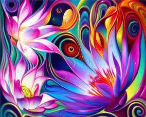 Abstract Colorful Flowers Flowers Paint By Numbers