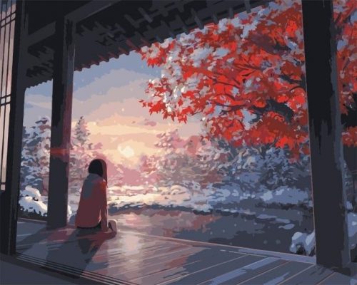 Quiet View in Winter Landscape Paint By Numbers