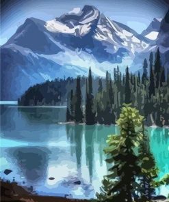 Mount Moran Lake Landscape Paint By Numbers