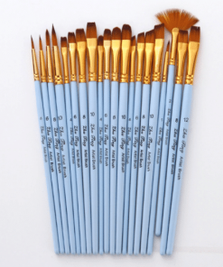 Blue Acrylic Paint Brush Set