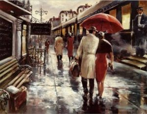 Couples in Metropolitan Station Romance and Love Paint By Numbers