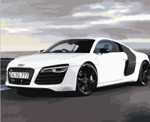 White Audi R8 Cars & Bikes Paint By Numbers