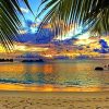 Sunset on a Beach Landscape Paint By Numbers