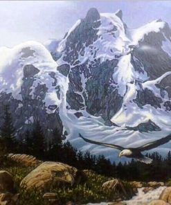 Mountains in the Shape of Bears Landscape Paint By Numbers