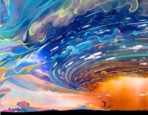 Rainbow Clouds and Sky Landscape Paint By Numbers