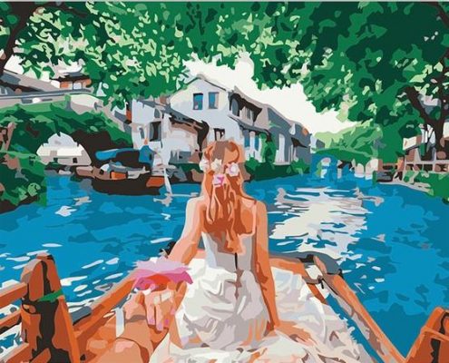 Romantic Wedding on a Boat Romance and Love Paint By Numbers