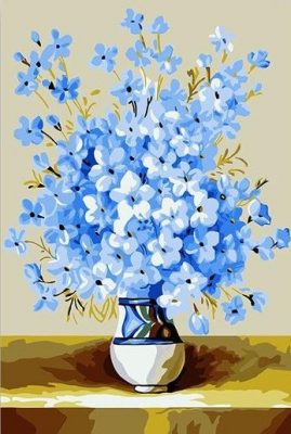 Light Blue Flowers  Flowers Paint By Numbers