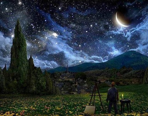Under the stars Landscape Paint By Numbers