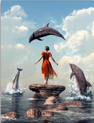 Girl and The dolphin People Paint By Numbers