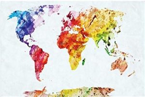 Colourful World Map Landscape Paint By Numbers