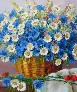 Blue Chamomile  Flowers Paint By Numbers