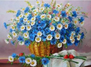 Blue Chamomile  Flowers Paint By Numbers