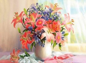 Bloom Flowers Bouquet  Flowers Paint By Numbers