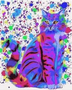 Colorful Cat Art Animals Paint By Numbers