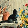 Black Cat On Table Animals Paint By Numbers