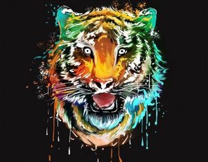 Colorful Tiger Head Animals Paint By Numbers