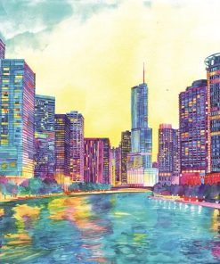 Colorful Chicago Cities Paint By Numbers