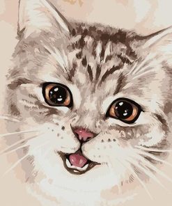 Brown Eyes Cat Cartoon and Animation Paint By Numbers