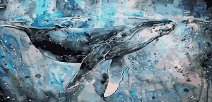Blue Big whale Animals Paint By Numbers