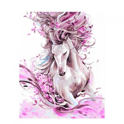 Pink Horse Animals Paint By Numbers