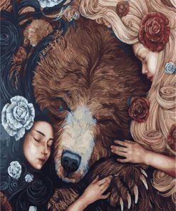 Bear with two beauties Animals Paint By Numbers