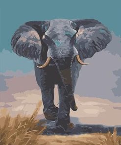 Gray Elephant Animals Paint By Numbers