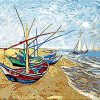 Fishing Boats Saintes Maries By Van Gogh Seascape Paint By Numbers