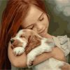 Girl And Her Puppy People Paint By Numbers