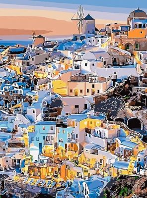 Santorini Lights Cities Paint By Numbers