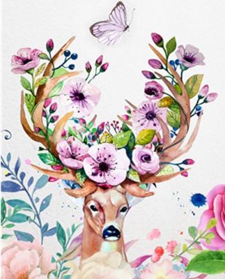 Flower Deer Animals Paint By Numbers
