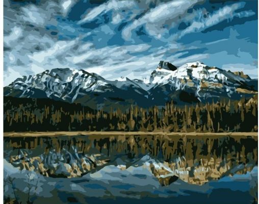 Snow Mountain Lake View Landscape Paint By Numbers