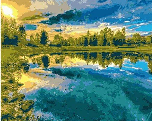 Sky Lake Landscape Paint By Numbers