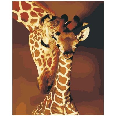 Mother Giraffe Animals Paint By Numbers