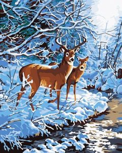 Deers on Winter Animals Paint By Numbers