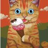 Cat Eating Ice Cream Animals Paint By Numbers