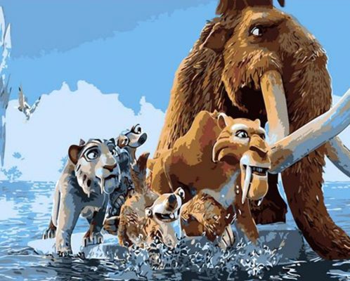 Ice Age Animals Cartoon and Animation Paint By Numbers