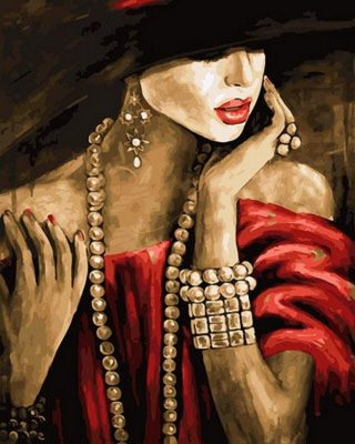 Lady Wear Jewelry People Paint By Numbers