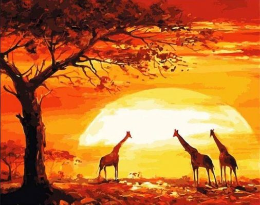 Picture Animals Modern Wall Art Canvas DIY Paint By Numbers
