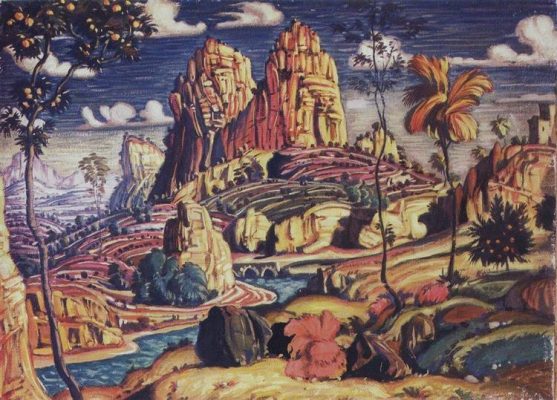 Memories of Mantegna By Konstantin Bogaevsky Landscape Paint By Numbers