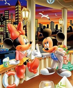 Mickey and Minnie Date  Cartoon and Animation Paint By Numbers