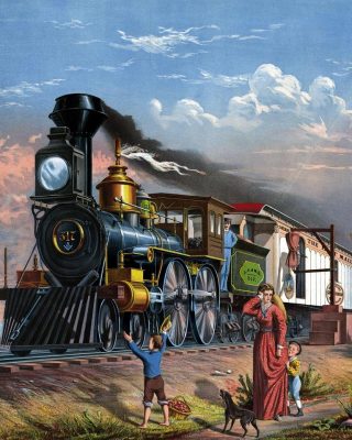 Old Steam Train Engines Paint By Numbers
