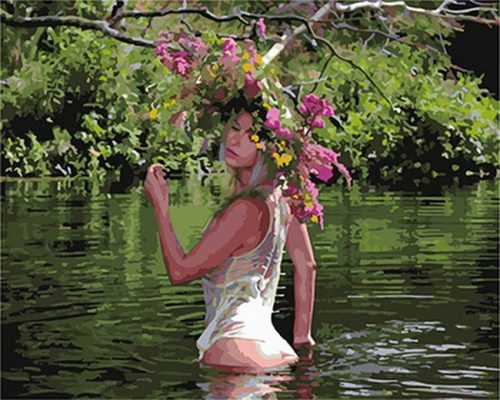 Girl Swimm in the River People Paint By Numbers