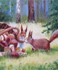 Forest Squirrels Animals Paint By Numbers